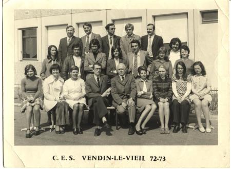 Ann�e 1972-73- Enseignants coll�ge